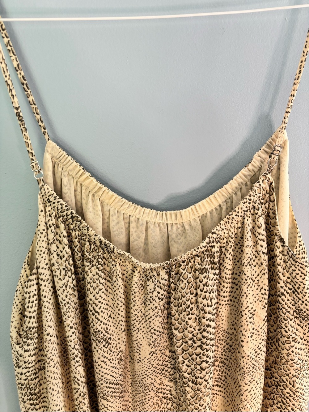Rails Adora Midi Dress in Cream Snakeskin Sleeveless Spaghetti Strap Size Medium - Picture 6 of 12